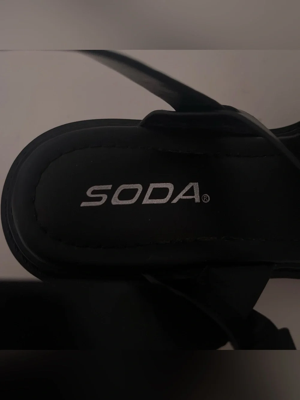 Soda Black Strappy Lug-Sole Platform Sandals
